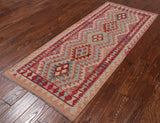 SUPER SALE Reversible Kilim Flat Weave Wool On Wool Runner Rug - 2' 9" X 6' 6"