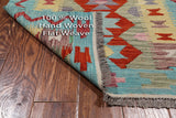 SUPER SALE Reversible Kilim Flat Weave Wool On Wool Rug - 3' 0" X 9' 3"