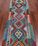 SUPER SALE Reversible Kilim Flat Weave Wool On Wool Runner Rug - 2' 6" X 9' 9"