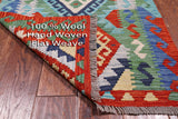 SUPER SALE Reversible Kilim Flat Weave Wool On Wool Runner Rug - 2' 6" X 9' 9"