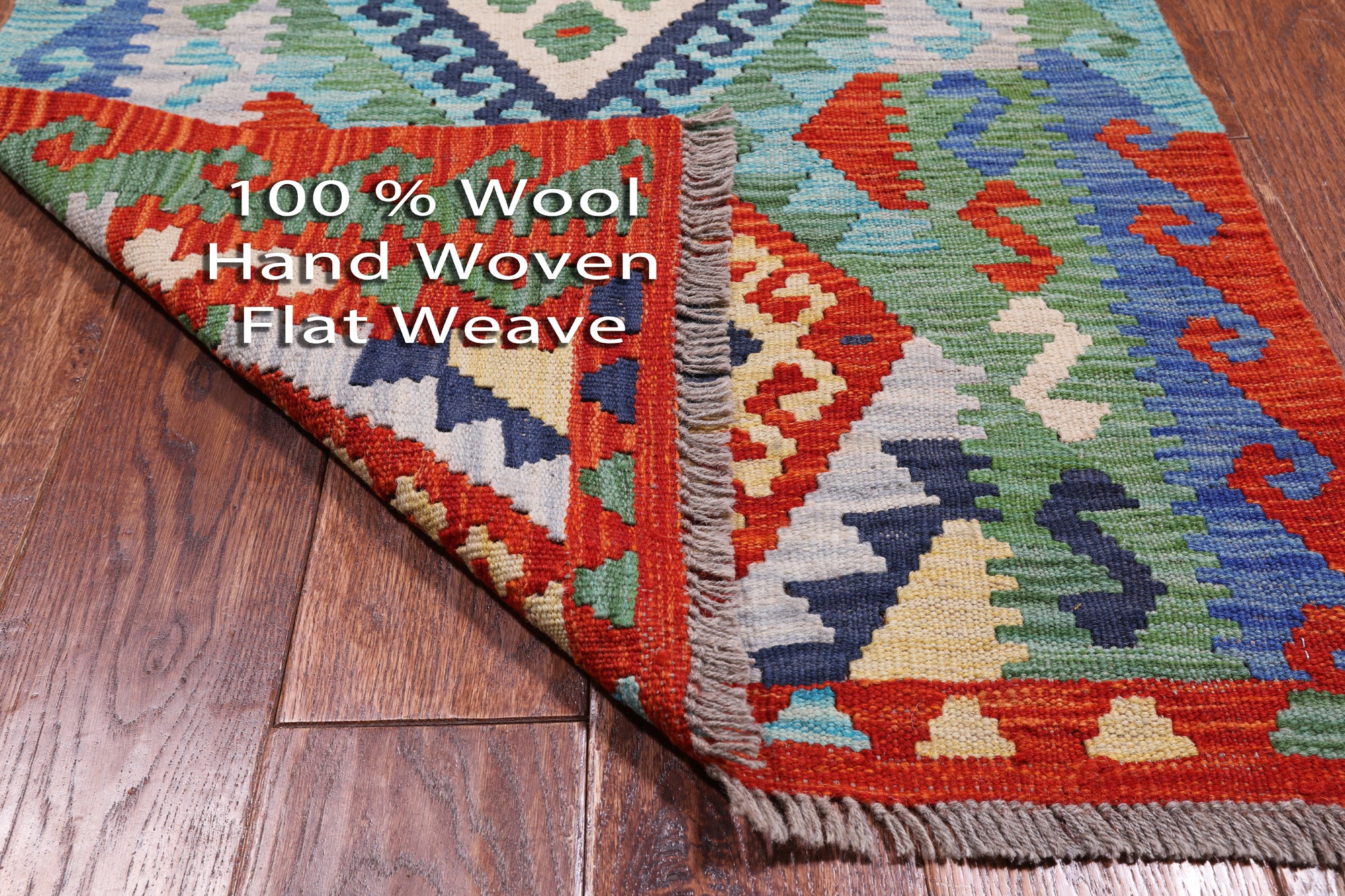 SUPER SALE Reversible Kilim Flat Weave Wool On Wool Runner Rug - 2' 6" X 9' 9"