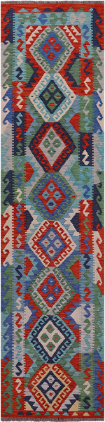 SUPER SALE Reversible Kilim Flat Weave Wool On Wool Runner Rug - 2' 6" X 9' 9"