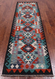 SUPER SALE Reversible Kilim Flat Weave Wool On Wool Runner Rug - 2' 8" X 9' 7"
