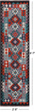 SUPER SALE Reversible Kilim Flat Weave Wool On Wool Runner Rug - 2' 8" X 9' 7"