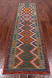 SUPER SALE Reversible Kilim Flat Weave Wool On Wool Runner Rug - 2' 7" X 9' 7"