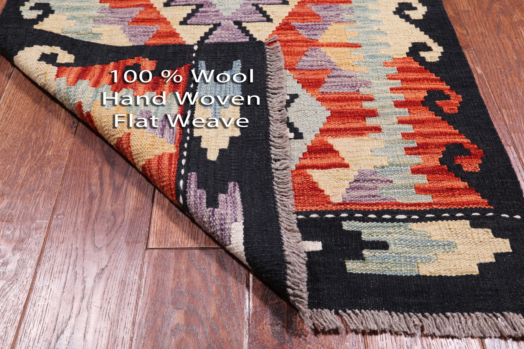 SUPER SALE Reversible Kilim Flat Weave Wool On Wool Runner Rug - 2' 7" X 10' 0"