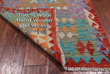 SUPER SALE Reversible Kilim Flat Weave Wool On Wool Runner Rug - 2' 8" X 9' 7"