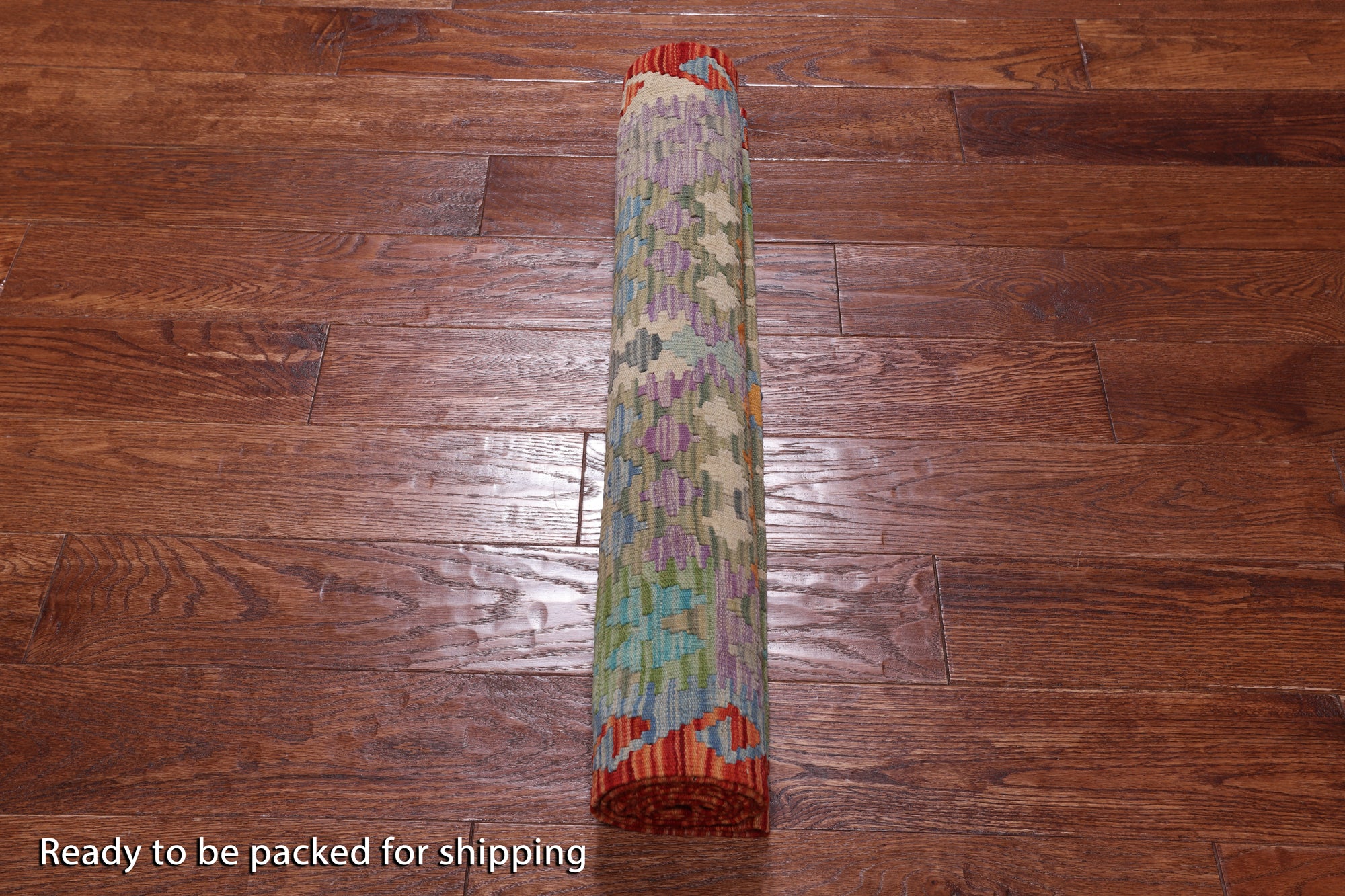 SUPER SALE Reversible Kilim Flat Weave Wool On Wool Runner Rug - 2' 8" X 9' 7"