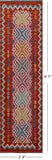 SUPER SALE Reversible Kilim Flat Weave Wool On Wool Runner Rug - 2' 8" X 9' 7"