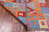 SUPER SALE Reversible Kilim Flat Weave Wool On Wool Runner Rug - 2' 9" X 9' 7"