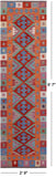 SUPER SALE Reversible Kilim Flat Weave Wool On Wool Runner Rug - 2' 9" X 9' 7"
