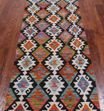 SUPER SALE Reversible Kilim Flat Weave Wool On Wool Runner Rug - 2' 8" X 8' 0"