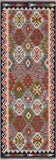 SUPER SALE Reversible Kilim Flat Weave Wool On Wool Runner Rug - 2' 8" X 7' 7"
