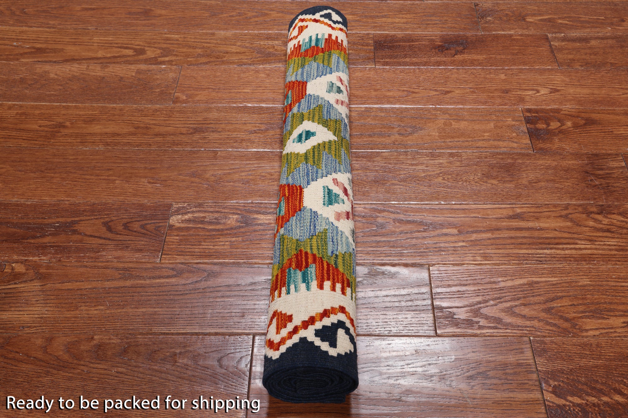SUPER SALE Reversible Kilim Flat Weave Wool On Wool Runner Rug - 2' 8" X 7' 7"