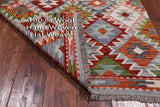 SUPER SALE Reversible Kilim Flat Weave Wool On Wool Runner Rug - 3' 0" X 8' 0"