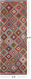 SUPER SALE Reversible Kilim Flat Weave Wool On Wool Runner Rug - 3' 0" X 8' 0"