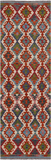 SUPER SALE Reversible Kilim Flat Weave Wool On Wool Runner Rug - 2' 8" X 8' 3"