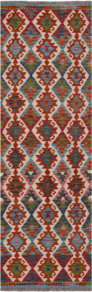 SUPER SALE Reversible Kilim Flat Weave Wool On Wool Runner Rug - 2' 8" X 8' 3"