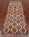 SUPER SALE Reversible Kilim Flat Weave Wool On Wool Runner Rug - 2' 8" X 8' 3"