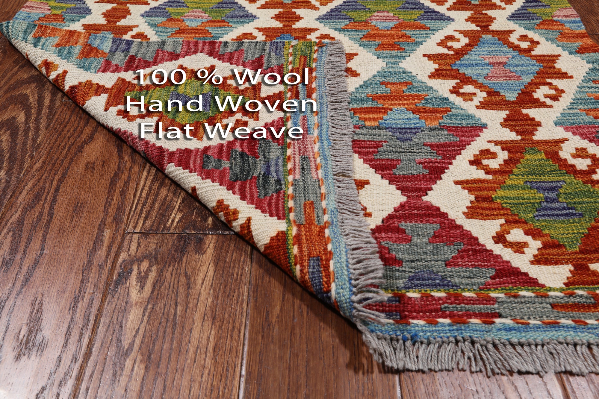 SUPER SALE Reversible Kilim Flat Weave Wool On Wool Runner Rug - 2' 8" X 8' 3"