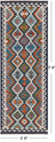 SUPER SALE Reversible Kilim Flat Weave Wool On Wool Runner Rug - 2' 9" X 7' 8"