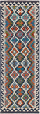 SUPER SALE Reversible Kilim Flat Weave Wool On Wool Runner Rug - 2' 9" X 7' 8"