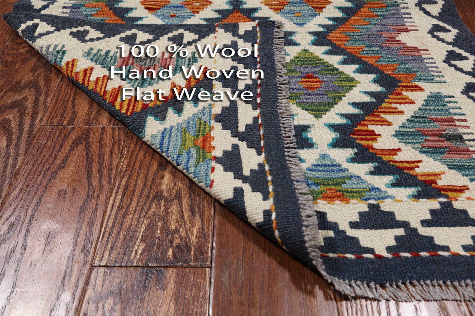 SUPER SALE Reversible Kilim Flat Weave Wool On Wool Runner Rug - 2' 9" X 7' 8"