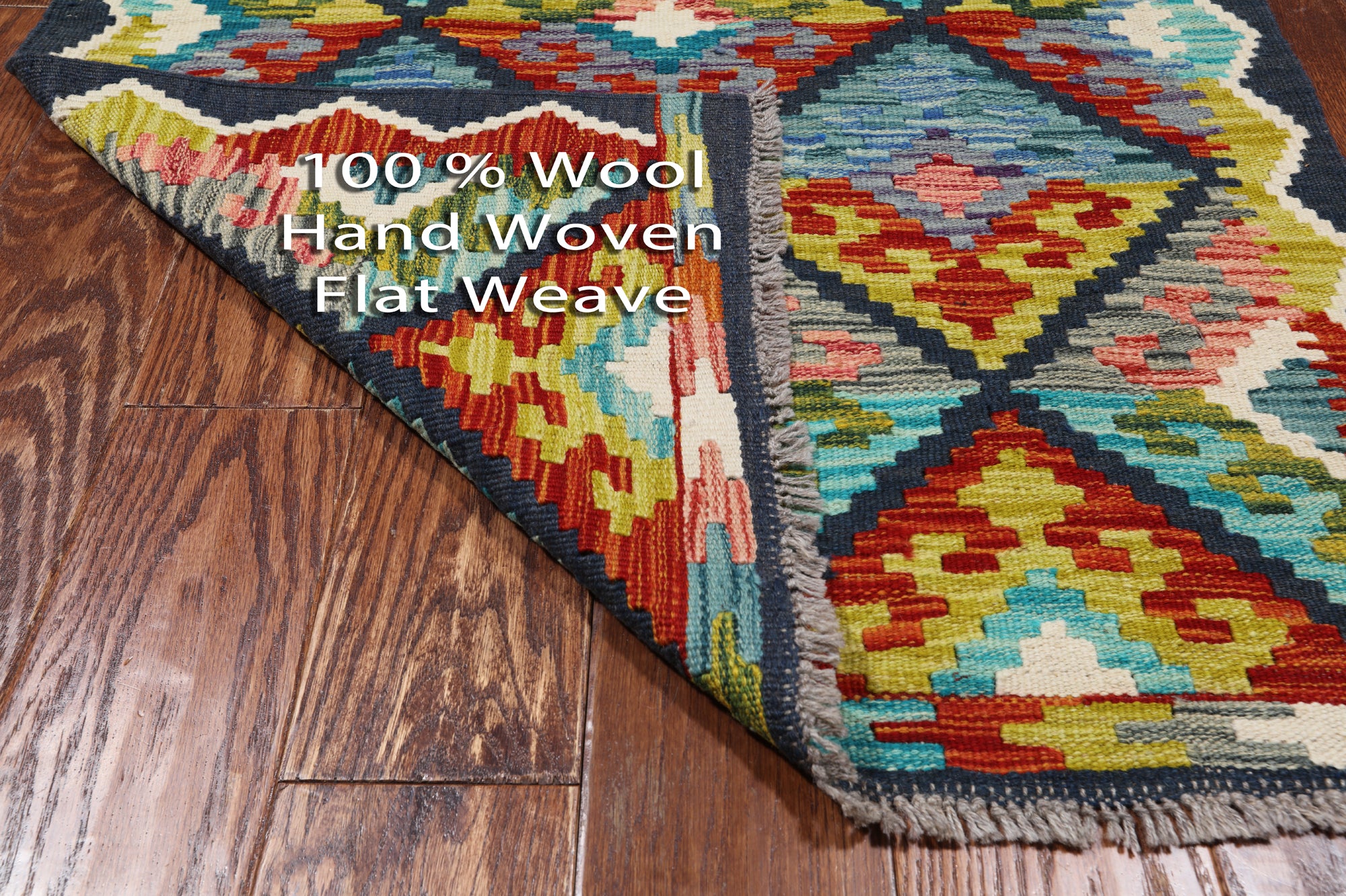 SUPER SALE Reversible Kilim Flat Weave Wool On Wool Runner Rug - 2' 10" X 7' 9"