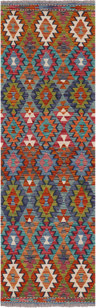 SUPER SALE Reversible Kilim Flat Weave Wool On Wool Runner Rug - 2' 6" X 8' 0"