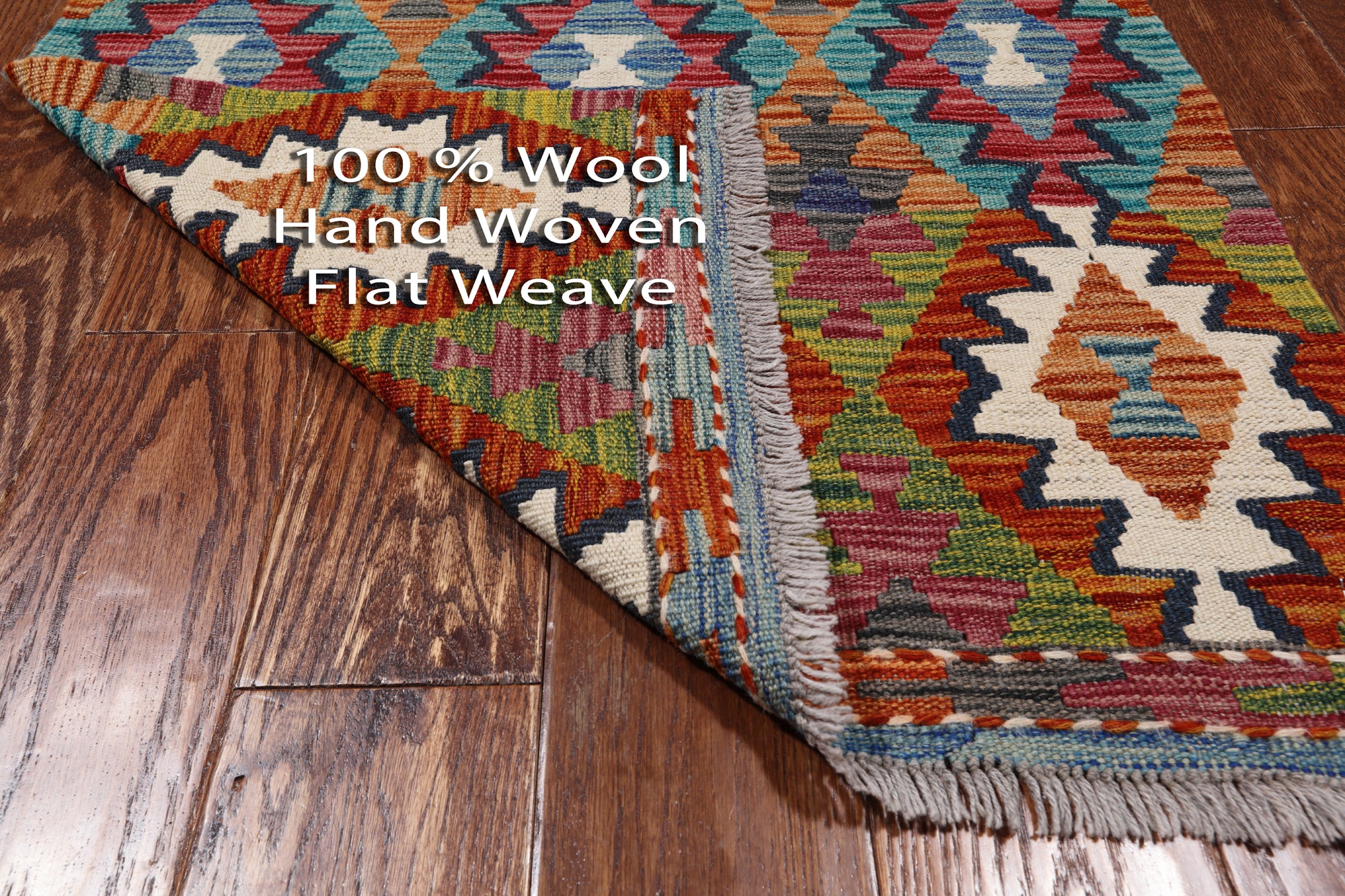 SUPER SALE Reversible Kilim Flat Weave Wool On Wool Runner Rug - 2' 6" X 8' 0"