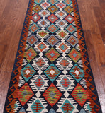 SUPER SALE Reversible Kilim Flat Weave Wool On Wool Rug - 2' 8" X 8' 0"