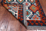 SUPER SALE Reversible Kilim Flat Weave Wool On Wool Rug - 2' 8" X 8' 0"