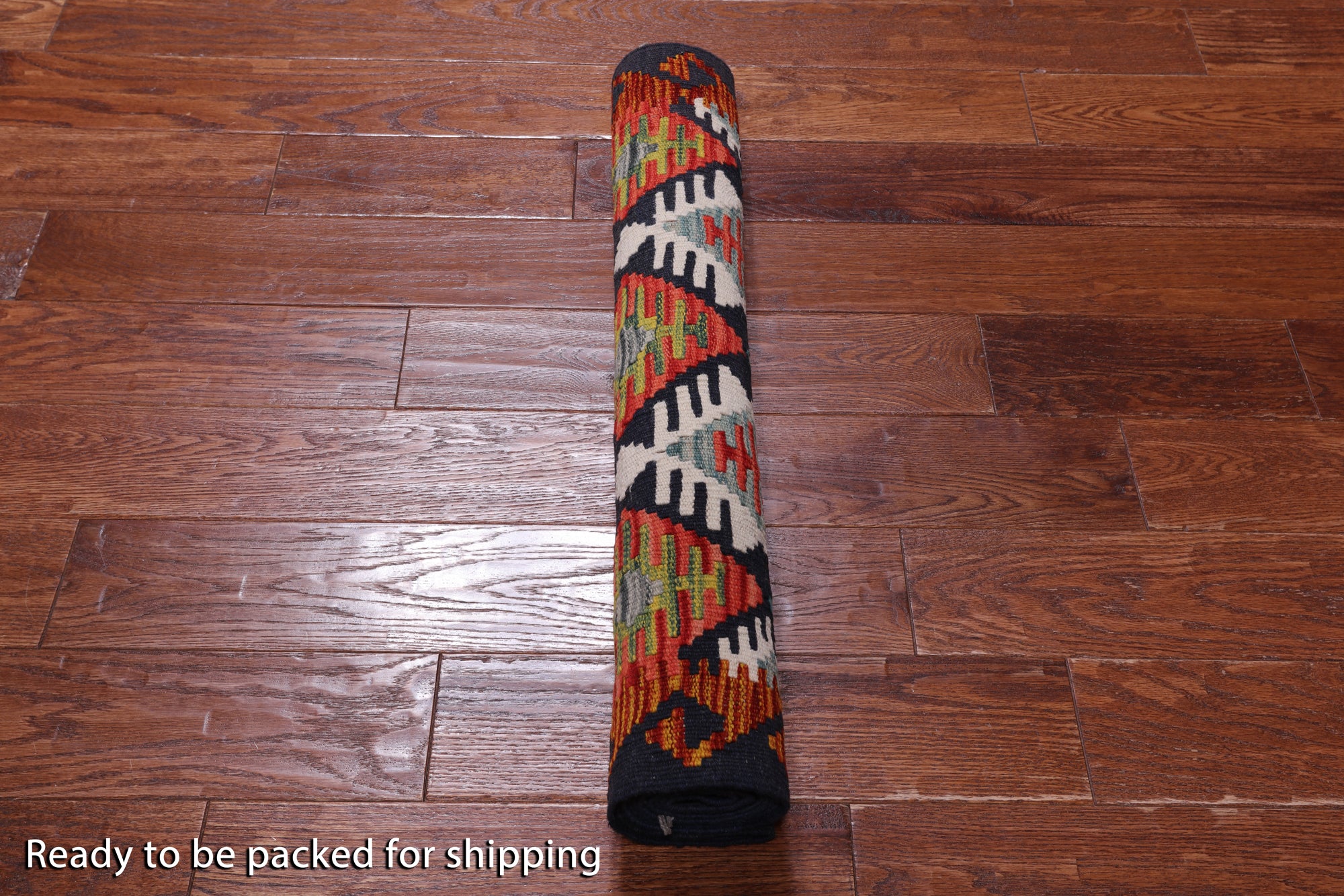 SUPER SALE Reversible Kilim Flat Weave Wool On Wool Rug - 2' 8" X 8' 0"