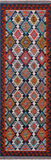 SUPER SALE Reversible Kilim Flat Weave Wool On Wool Rug - 2' 8" X 8' 0"