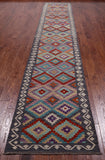 SUPER SALE Reversible Kilim Flat Weave Wool On Wool Runner Rug - 3' 0" X 16' 0"