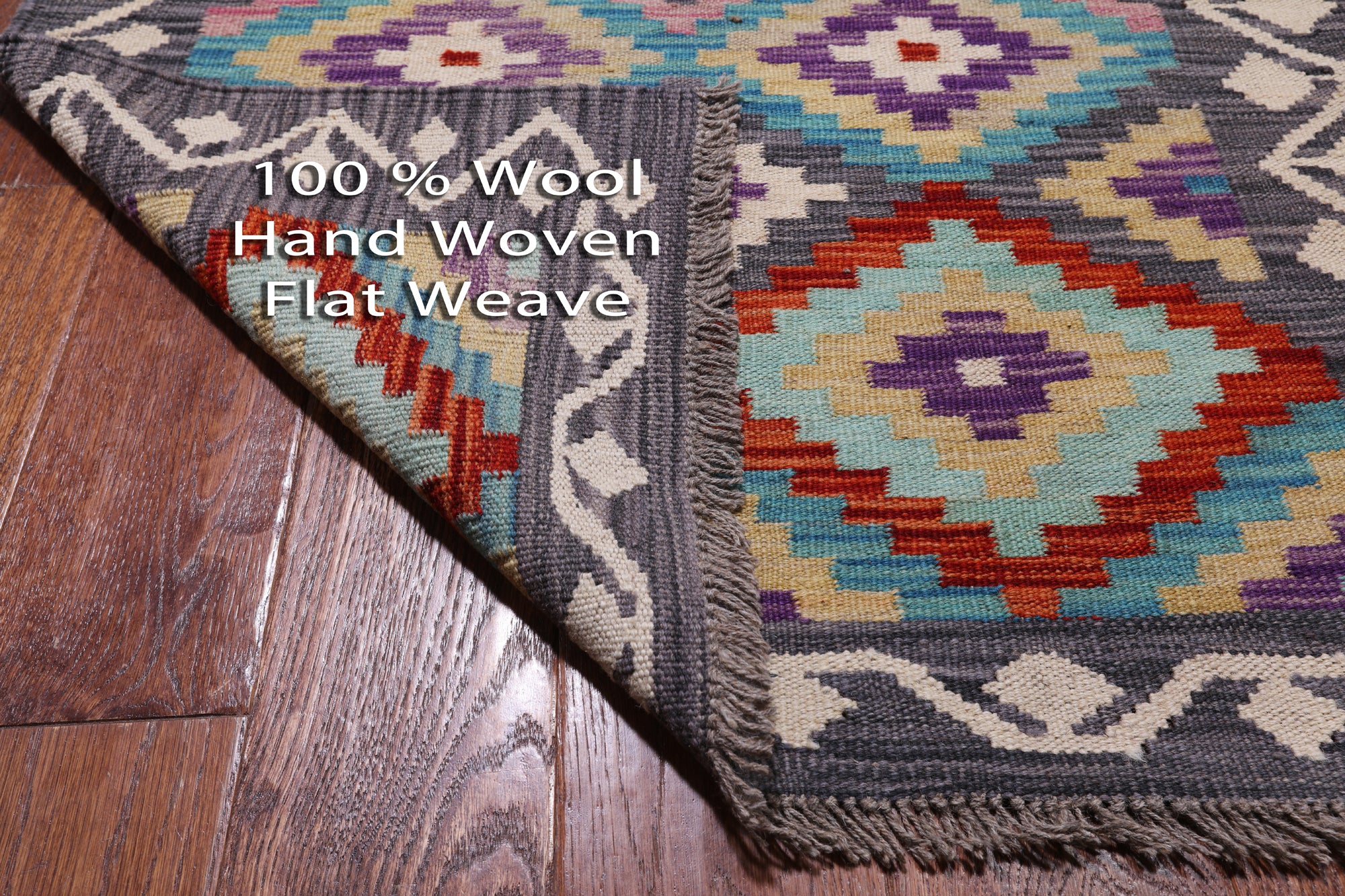 SUPER SALE Reversible Kilim Flat Weave Wool On Wool Runner Rug - 3' 0" X 16' 0"