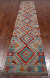 SUPER SALE Reversible Kilim Flat Weave Wool On Wool Runner Rug - 2' 9" X 15' 8"