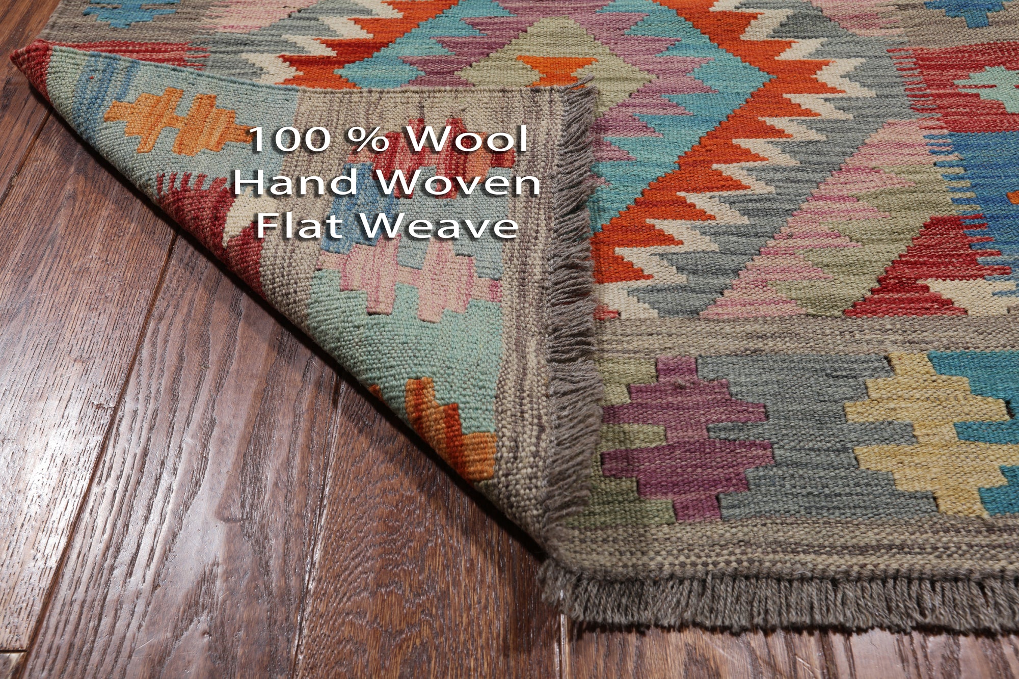 SUPER SALE Reversible Kilim Flat Weave Wool On Wool Runner Rug - 2' 9" X 15' 8"