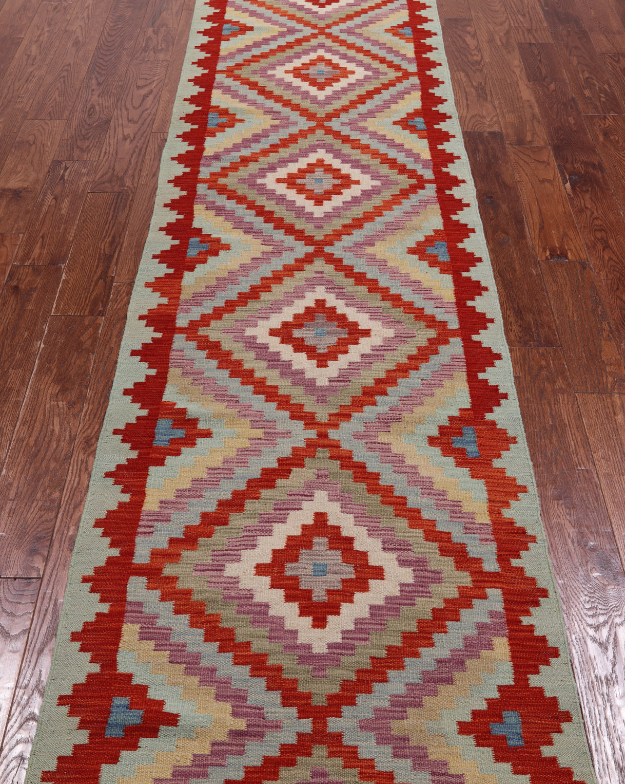 SUPER SALE Reversible Kilim Flat Weave Wool On Wool Runner Rug - 2' 9" X 16' 1"