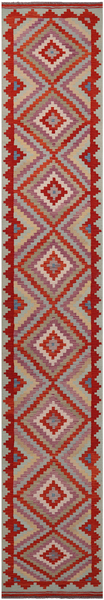 SUPER SALE Reversible Kilim Flat Weave Wool On Wool Runner Rug - 2' 9" X 16' 1"