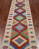 SUPER SALE Reversible Kilim Flat Weave Wool On Wool Runner Rug - 2' 8" X 16' 5"