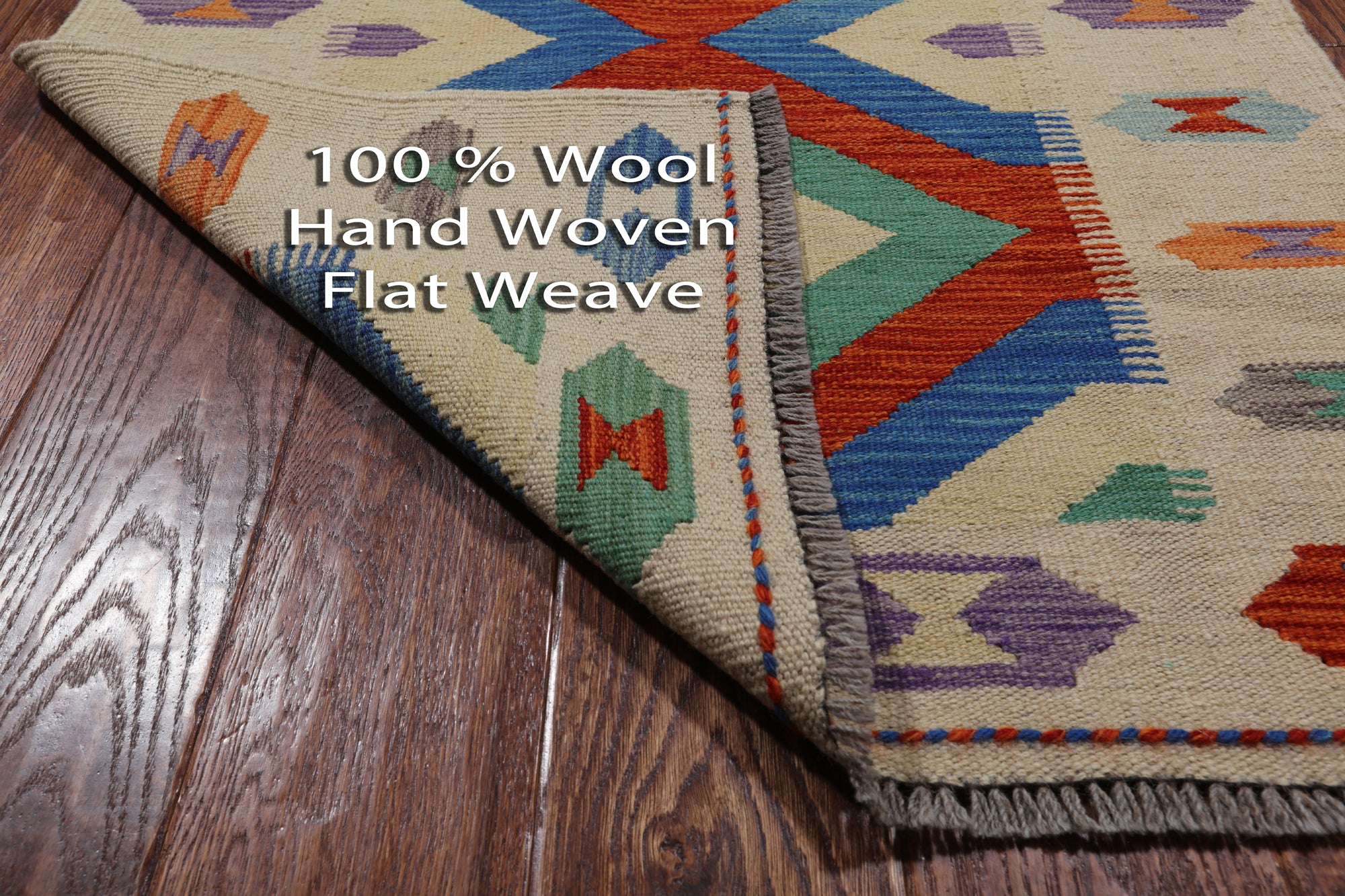 SUPER SALE Reversible Kilim Flat Weave Wool On Wool Runner Rug - 2' 8" X 16' 5"