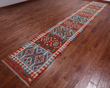 SUPER SALE Reversible Kilim Flat Weave Wool On Wool Runner Rug - 2' 9" X 16' 0"