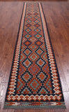 SUPER SALE Reversible Kilim Flat Weave Wool On Wool Runner Rug - 2' 9" X 15' 10"