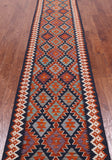 SUPER SALE Reversible Kilim Flat Weave Wool On Wool Runner Rug - 2' 9" X 15' 10"