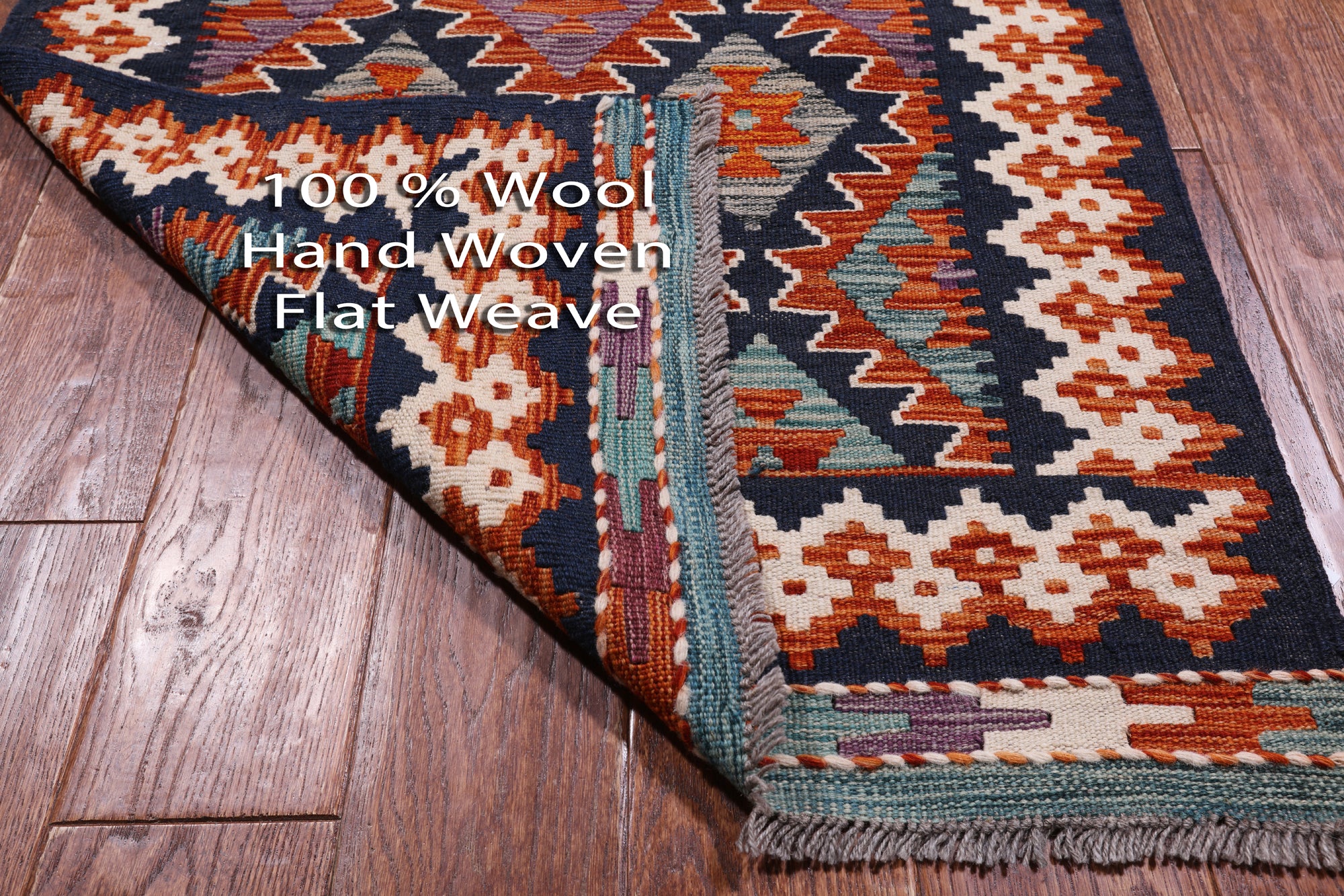 SUPER SALE Reversible Kilim Flat Weave Wool On Wool Runner Rug - 2' 9" X 15' 10"