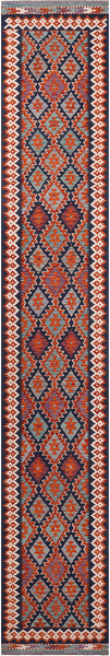 SUPER SALE Reversible Kilim Flat Weave Wool On Wool Runner Rug - 2' 9" X 15' 10"