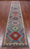 SUPER SALE Reversible Kilim Flat Weave Wool On Wool Runner Rug - 2' 8" X 15' 9"