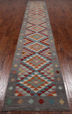 SUPER SALE Reversible Kilim Flat Weave Wool On Wool Runner Rug - 2' 9" X 15' 11"