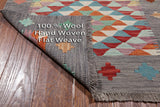 SUPER SALE Reversible Kilim Flat Weave Wool On Wool Runner Rug - 2' 9" X 15' 11"